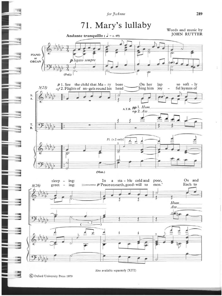 Mary's Lullaby Rutter | PDF
