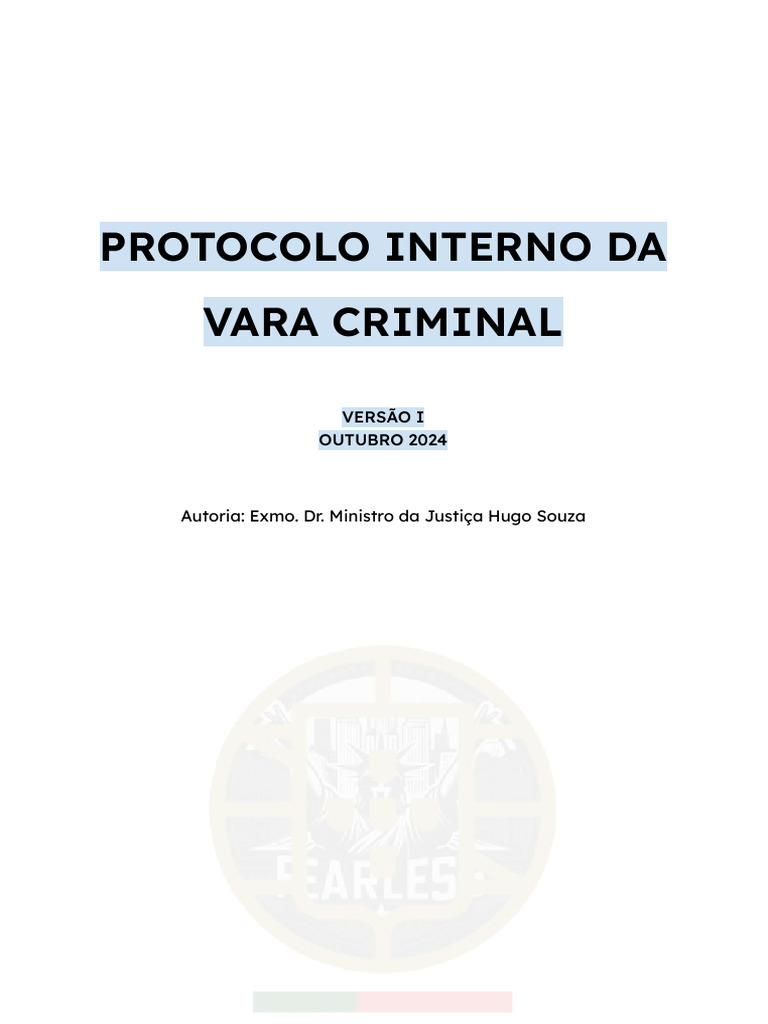 Protocolo Interno da Vara Criminal | PDF | Advogado | Crimes