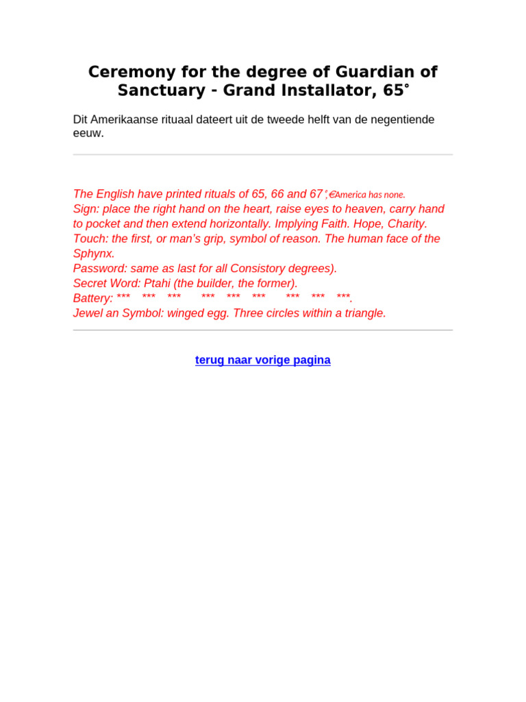 Guardian of Sanctuary Ceremony Overview | PDF