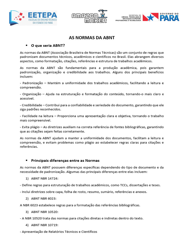 Normas ABNT: Guia Completo para Trabalhos | PDF | Citação | Padronização