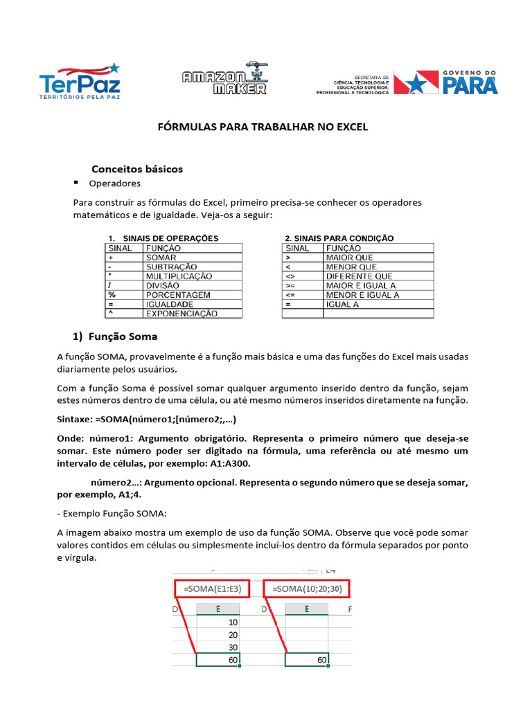Fórmulas Essenciais do Excel | PDF | Função (Matemática) | Cálculo