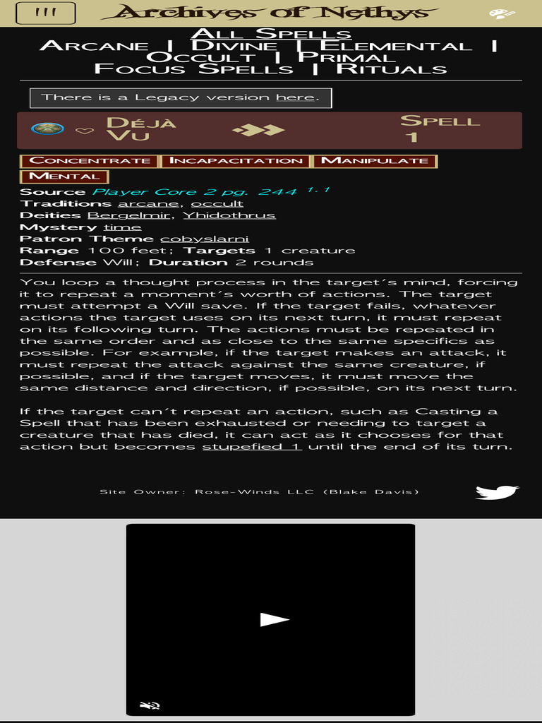 Déjà Vu - Spells - Archives of Nethys Pathfinder 2nd Edition Database | PDF