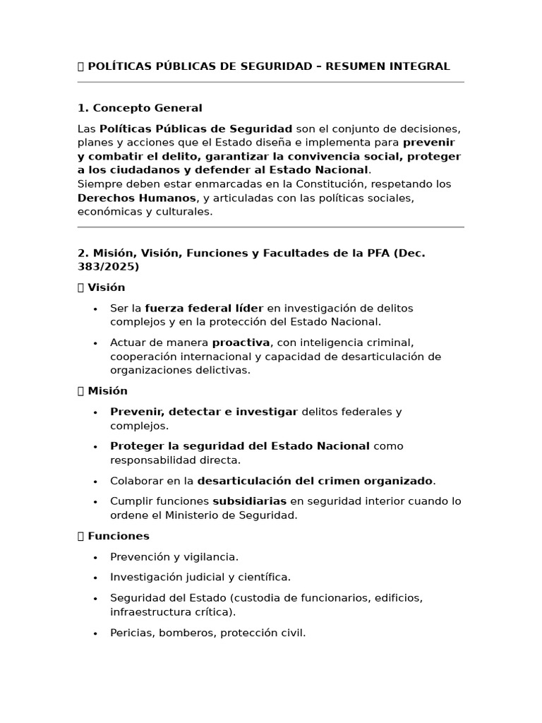 Políticas Públicas de Seguridad en Argentina | PDF | Policía | Valores