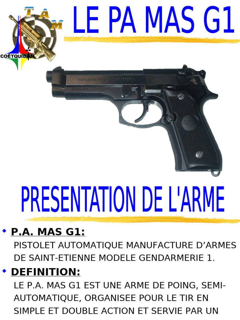 P.A. MAS G1 : Guide Technique et Sécurité | PDF | Chargeur (Armes à feu ...