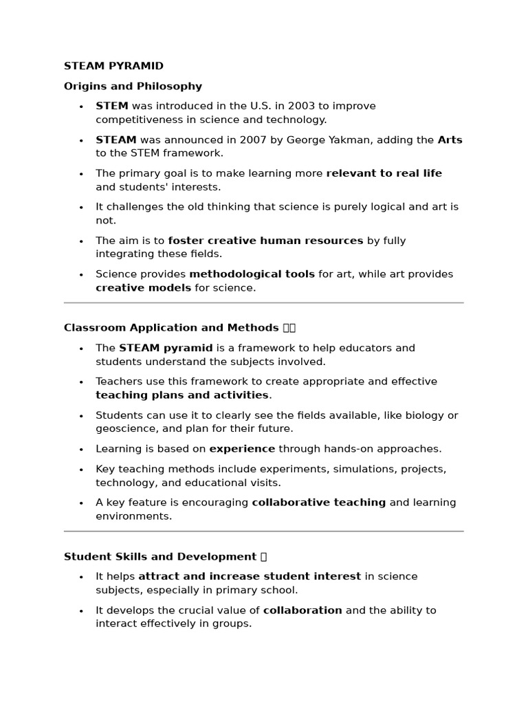 Understanding the STEAM Pyramid Framework | PDF