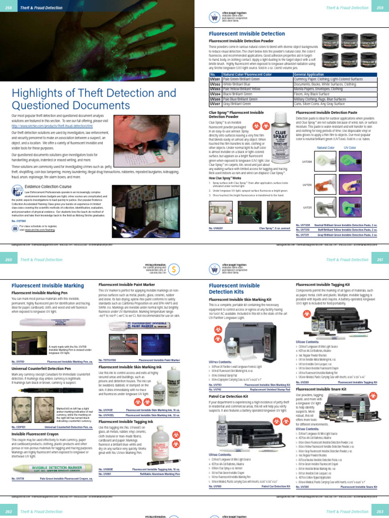 Erased Writing Detection Solutions | PDF | Ultraviolet | Fluorescence