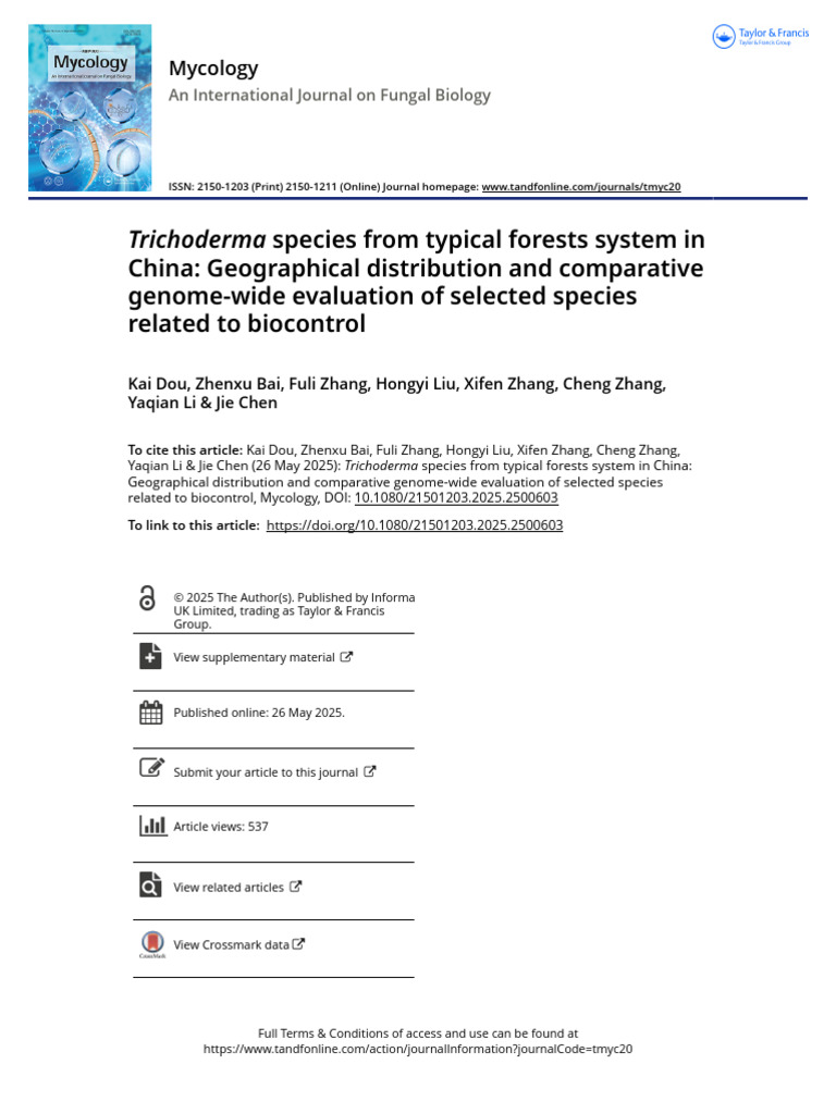 Trichoderma | PDF | Biodiversity | Dna Sequencing