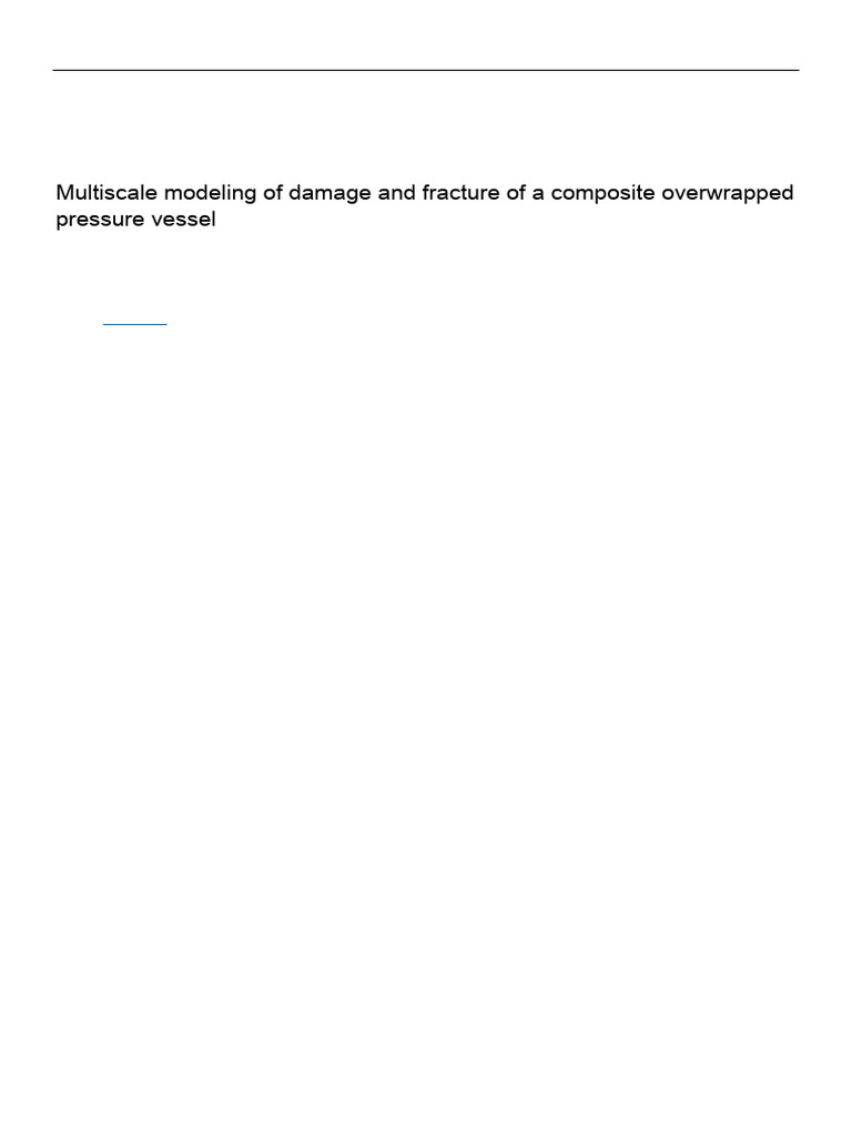 Multiscale Modeling of Damage and Fracture of A Copv | PDF | Strength ...