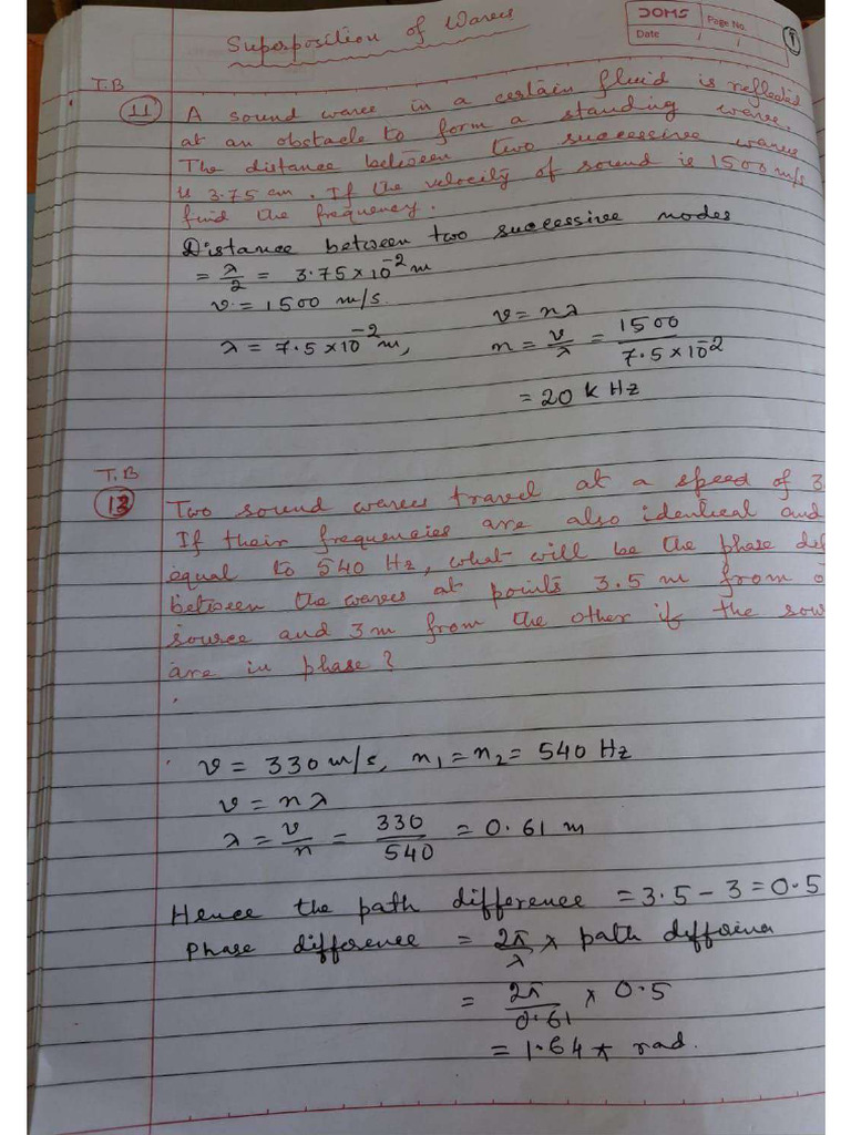 Superposition of Waves Notes | PDF