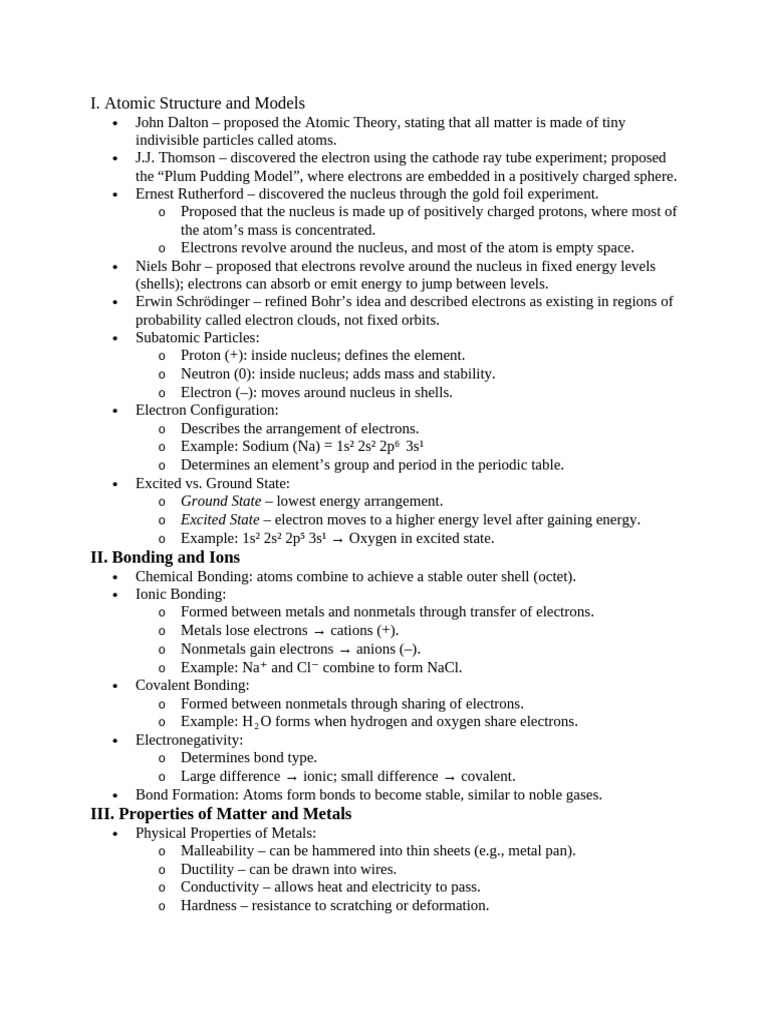 Atomic Structure and Chemical Bonding Guide | PDF | Atomic Nucleus ...