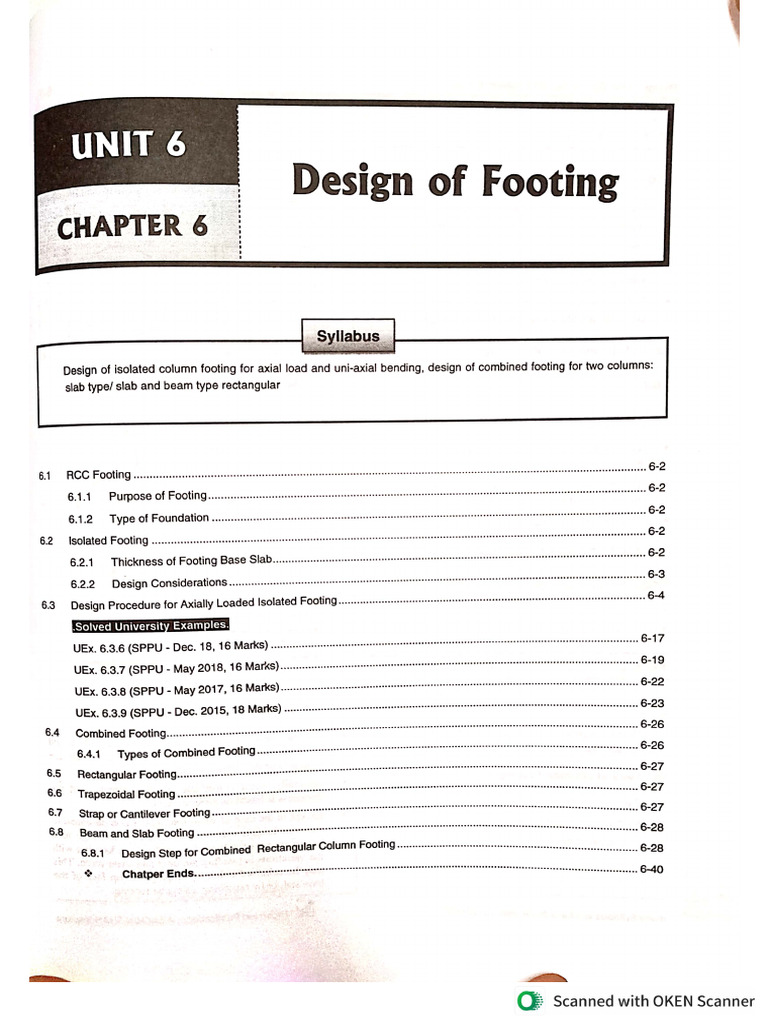 Unit 6 Design of Footing | PDF