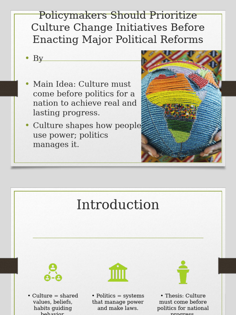 Culture First for Political Progress | PDF | Political Science ...