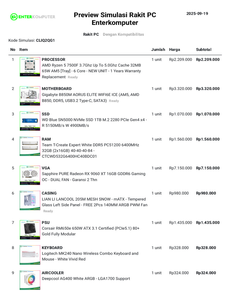 Simulasi - Rakit PC - Enterkomputer - Toko Komputer, Rakit PC, Laptop ...