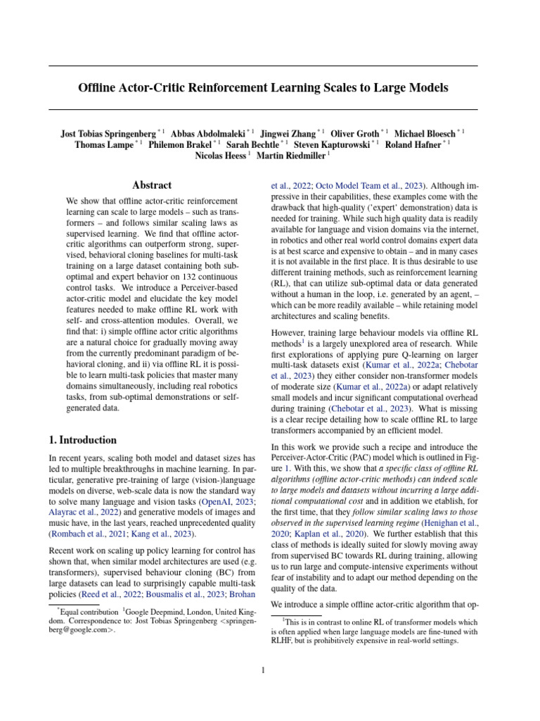 Offline Actor-Critic Reinforcement Learning Scales To Large Models ...