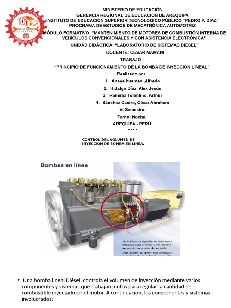 Bomba Lineal. Control de Volumen de Inyeccion | PDF | Inyección de ...