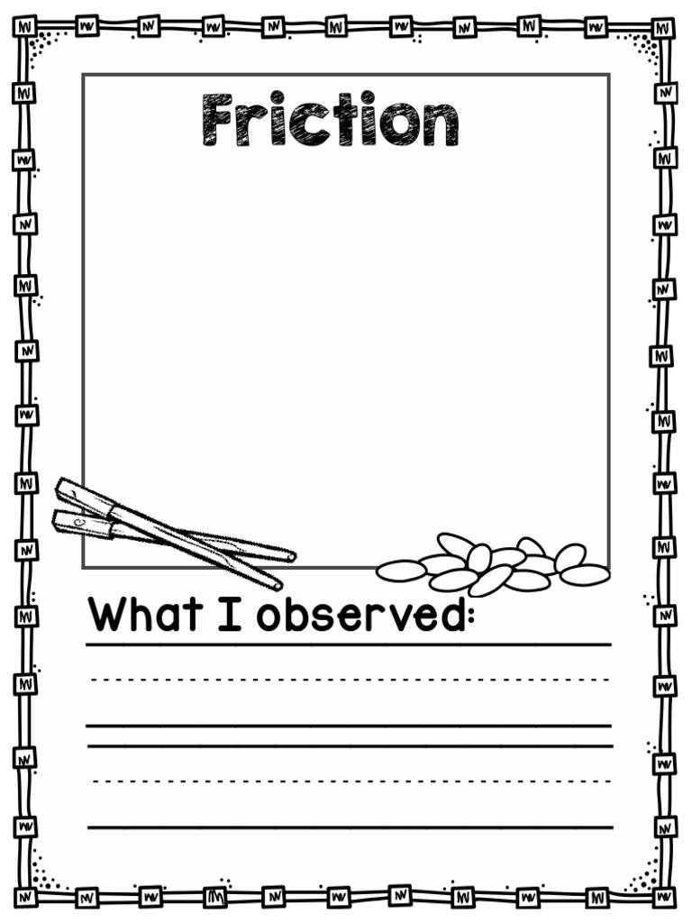 Friction Observation Sheet for Teachers | PDF