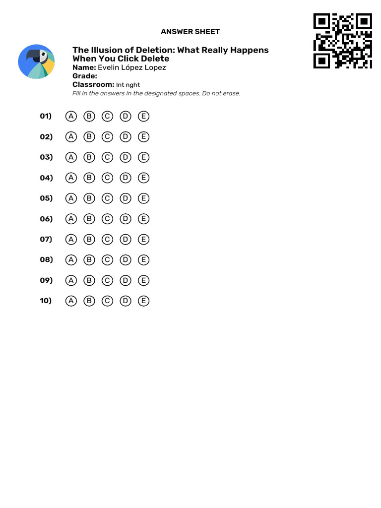 Answer Sheets | PDF