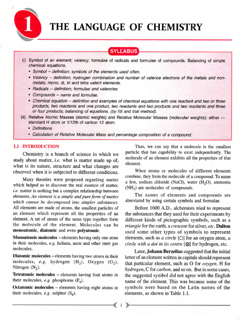 01-The Language of Chemistry | PDF