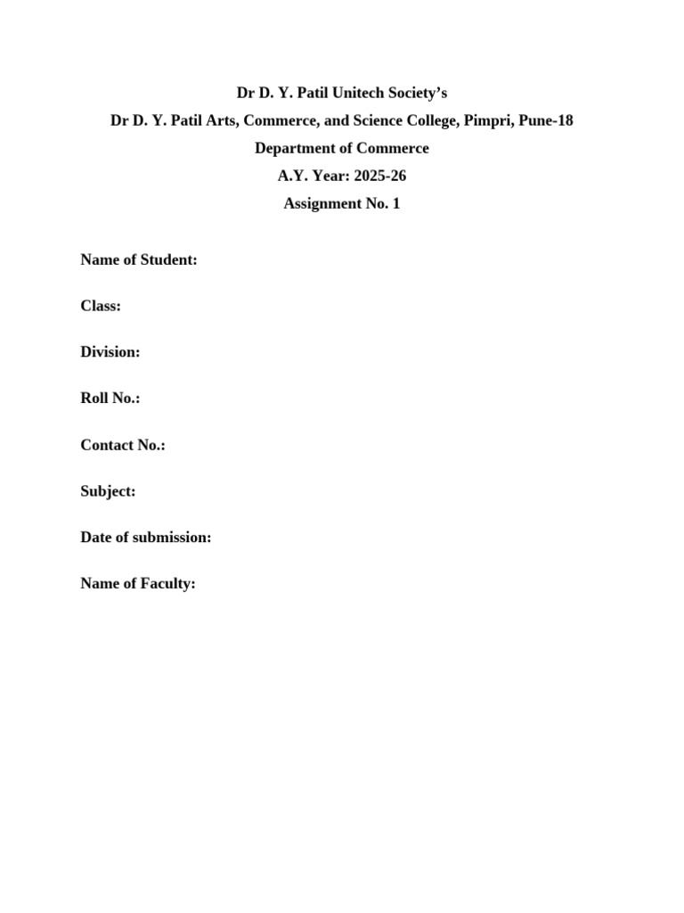 Assignment Fybcom B, C, D, e | PDF