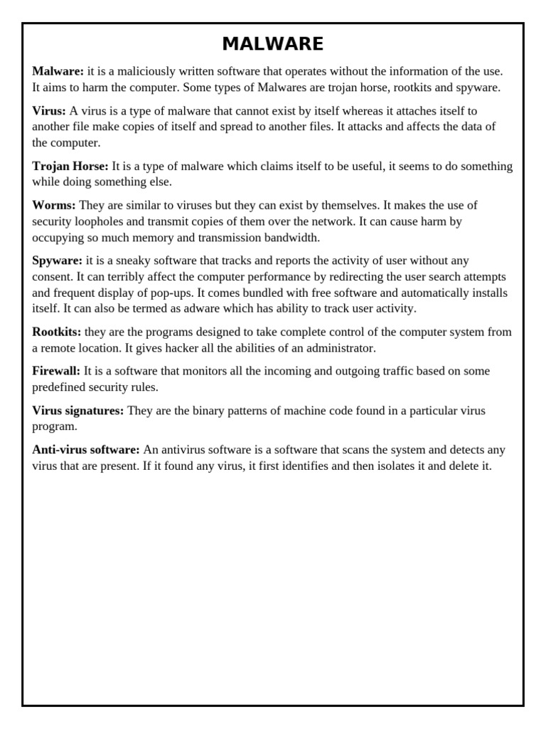 Understanding Different Types of Malware | PDF