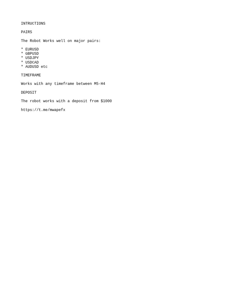 Forex Robot for Major Pairs Trading | PDF