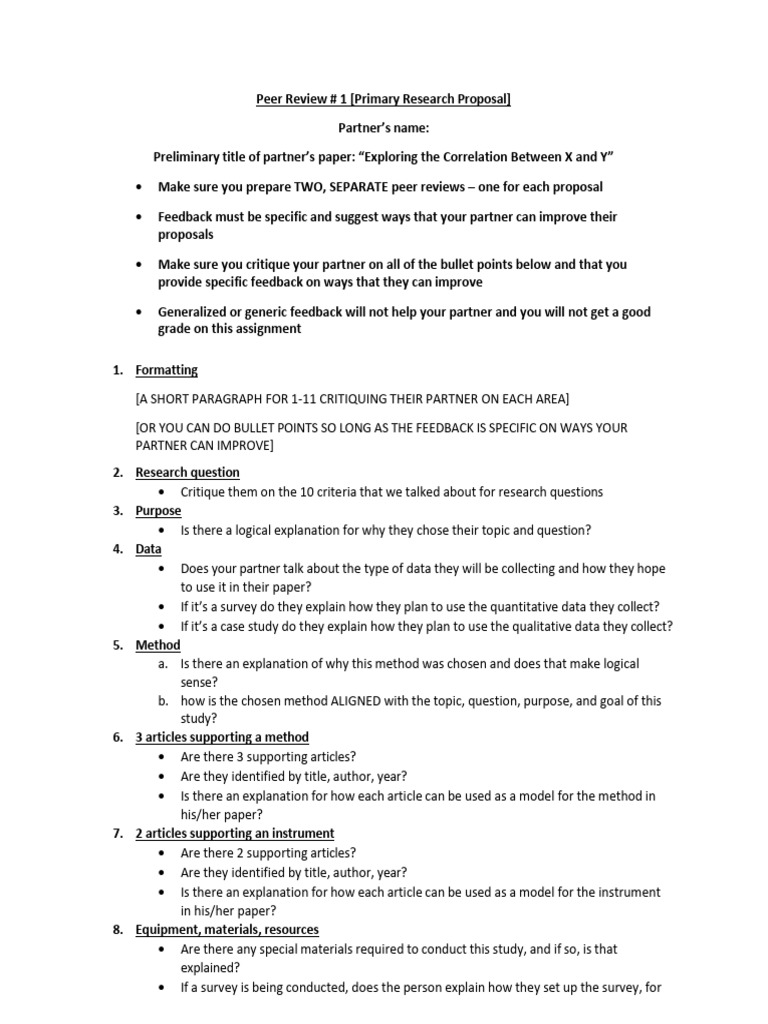 Peer Review Guide for Research Proposals | PDF | Methodology