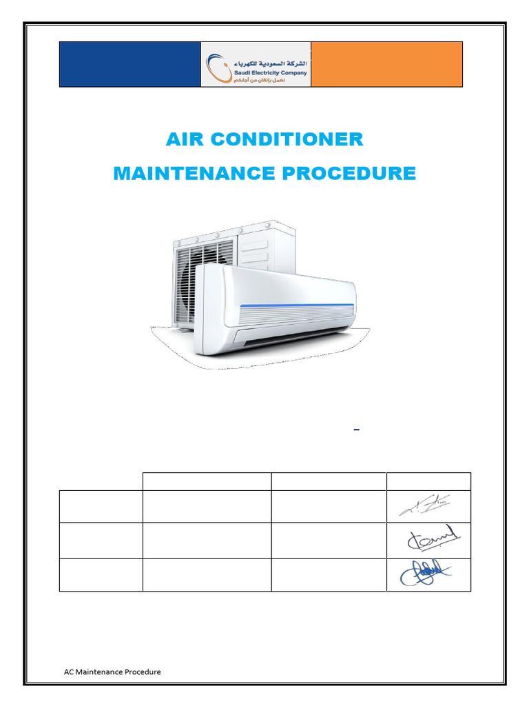 EMS-AC-01-R00-Air Conditioner Maintinence Procedure - 4400019056 | PDF ...