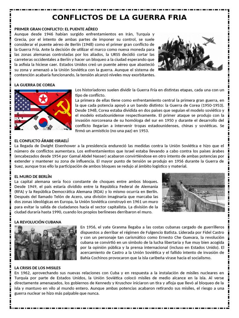 Conflictos de La Guerra Fria | PDF | Guerra Fría | Unión Soviética