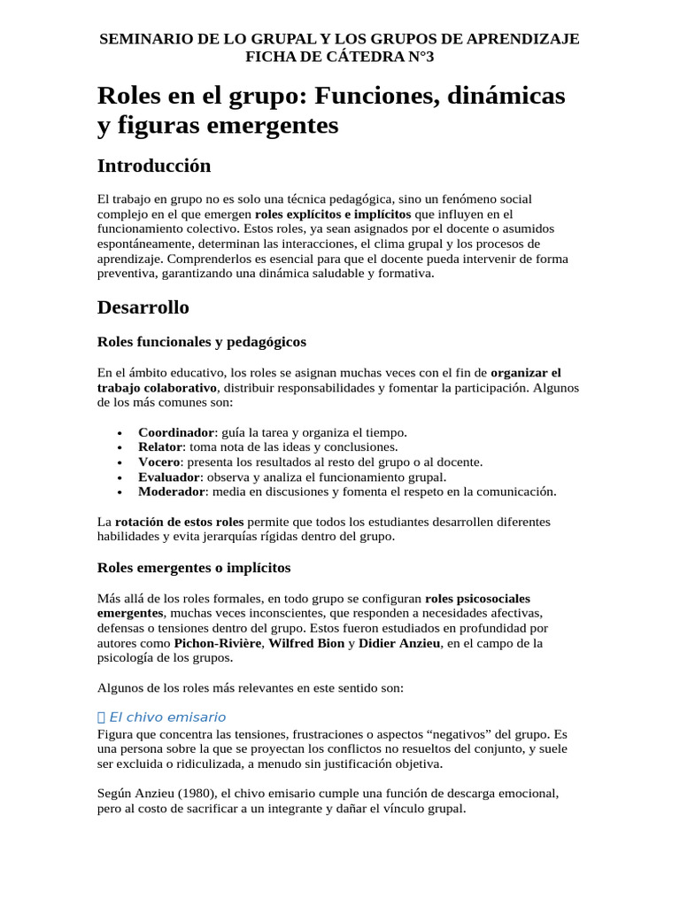 Roles en Grupos de Aprendizaje | PDF | Aprendizaje | Maestros