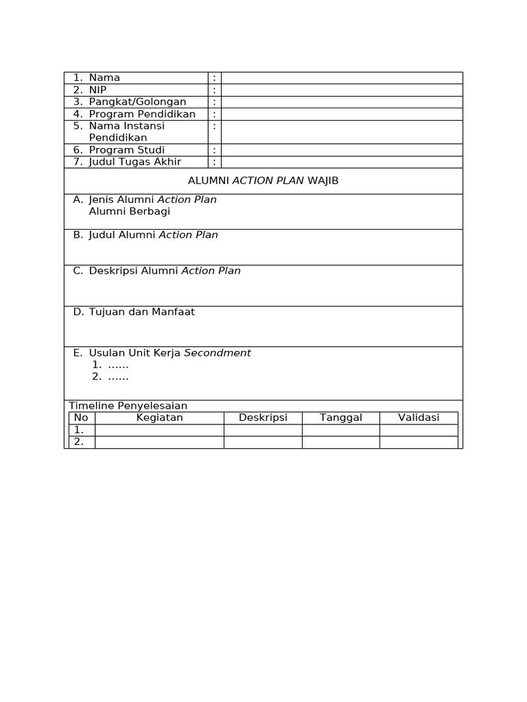 Template Action Plan | PDF