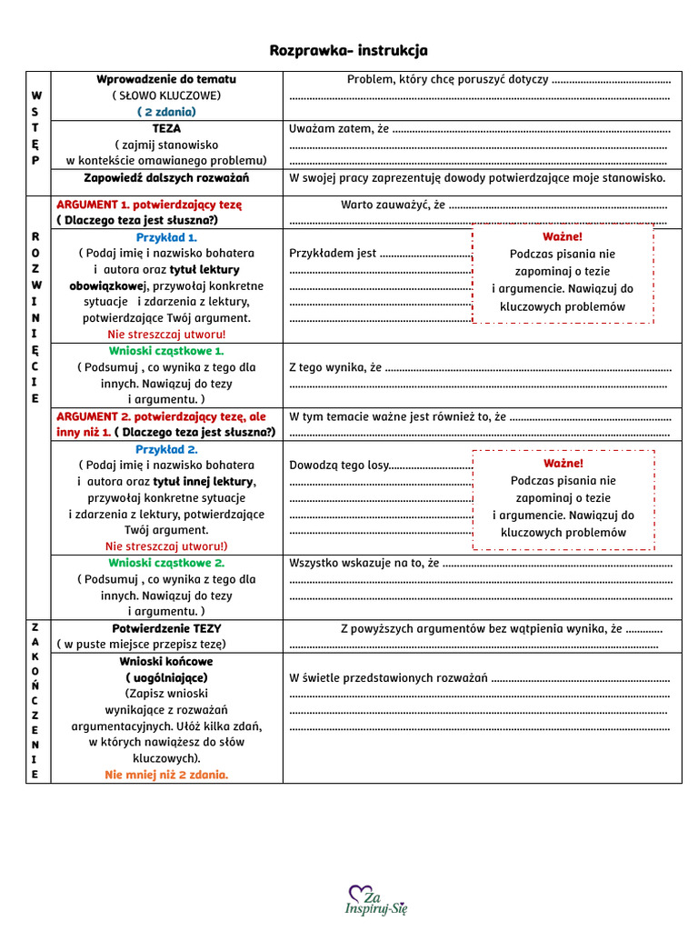 1 Rozprawka Instrukcja | PDF