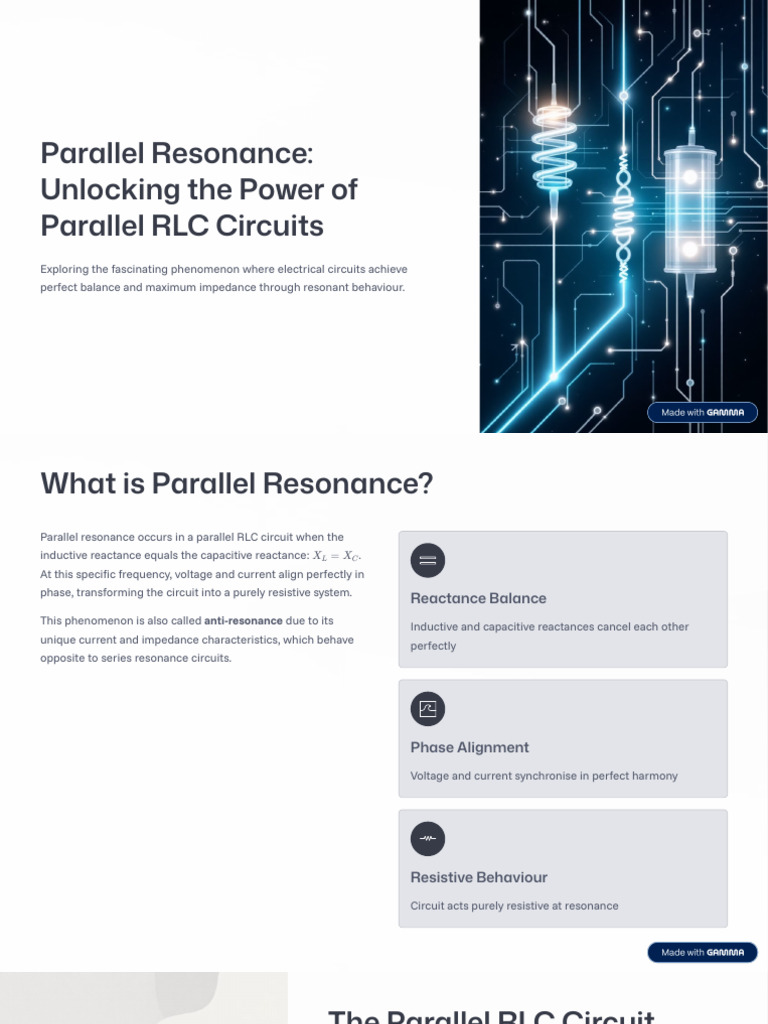 Understanding Parallel Resonance in RLC Circuits | PDF | Electrical ...