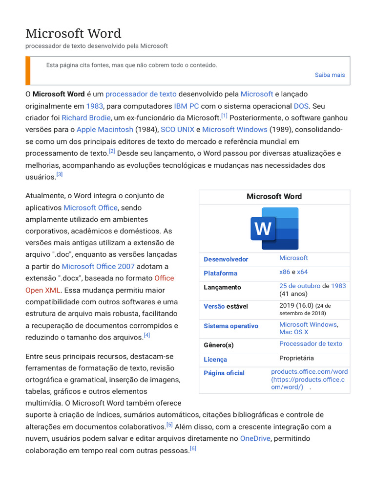 História do Microsoft Word e seu Criador | PDF | Microsoft Word ...