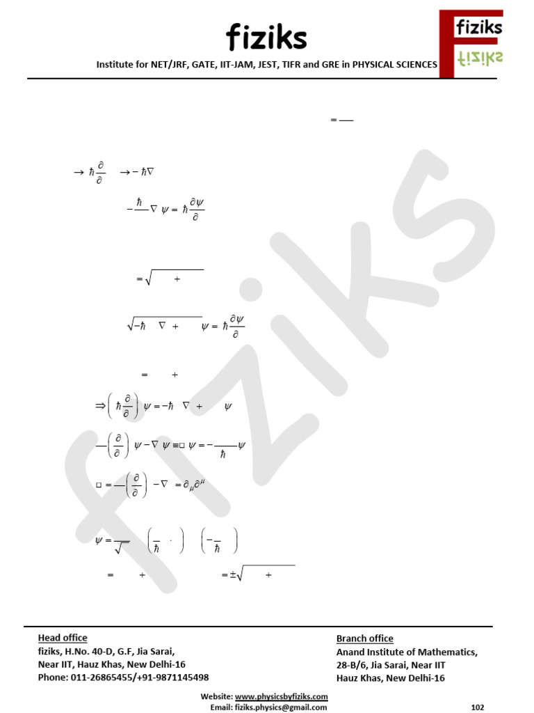 Relativistic Quantum Mechanics Overview | PDF | Spin (Physics ...