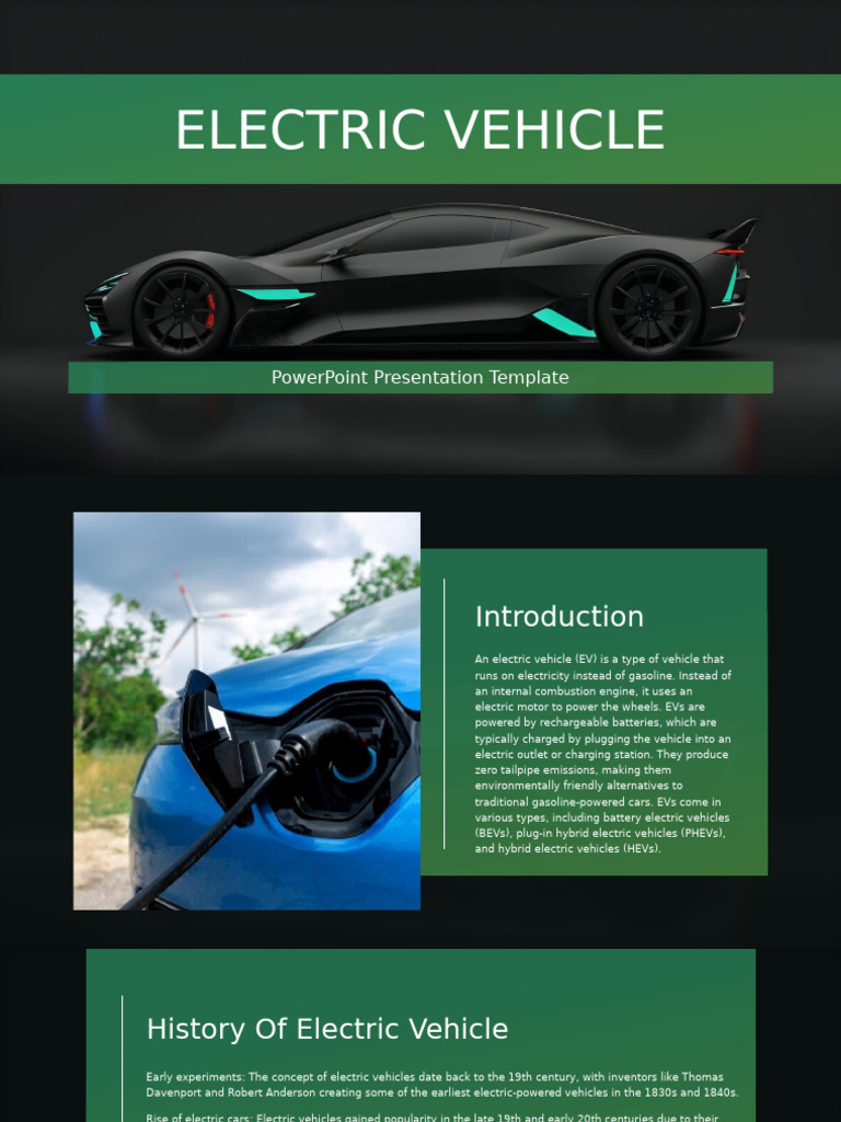 Electric Vehicle Overview Presentation | PDF | Electric Vehicle | Plug ...