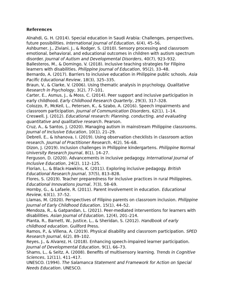 Inclusive Education Research References | PDF | Inclusion (Education ...