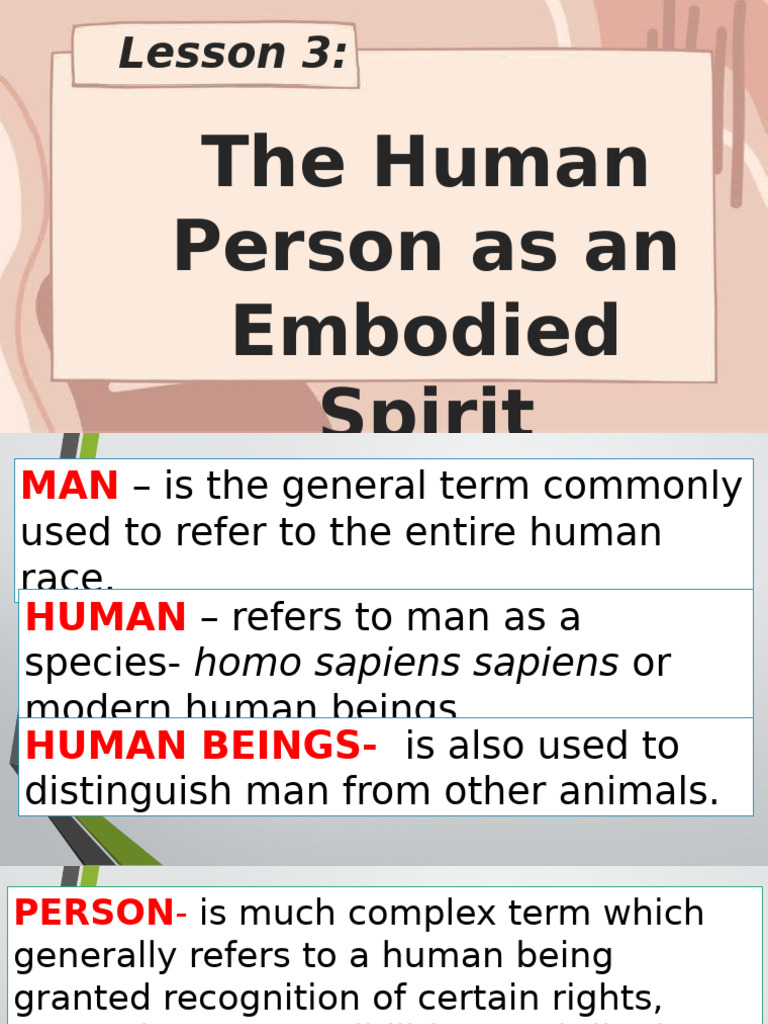 Understanding the Human Person's Essence | PDF | Soul | Human Nature