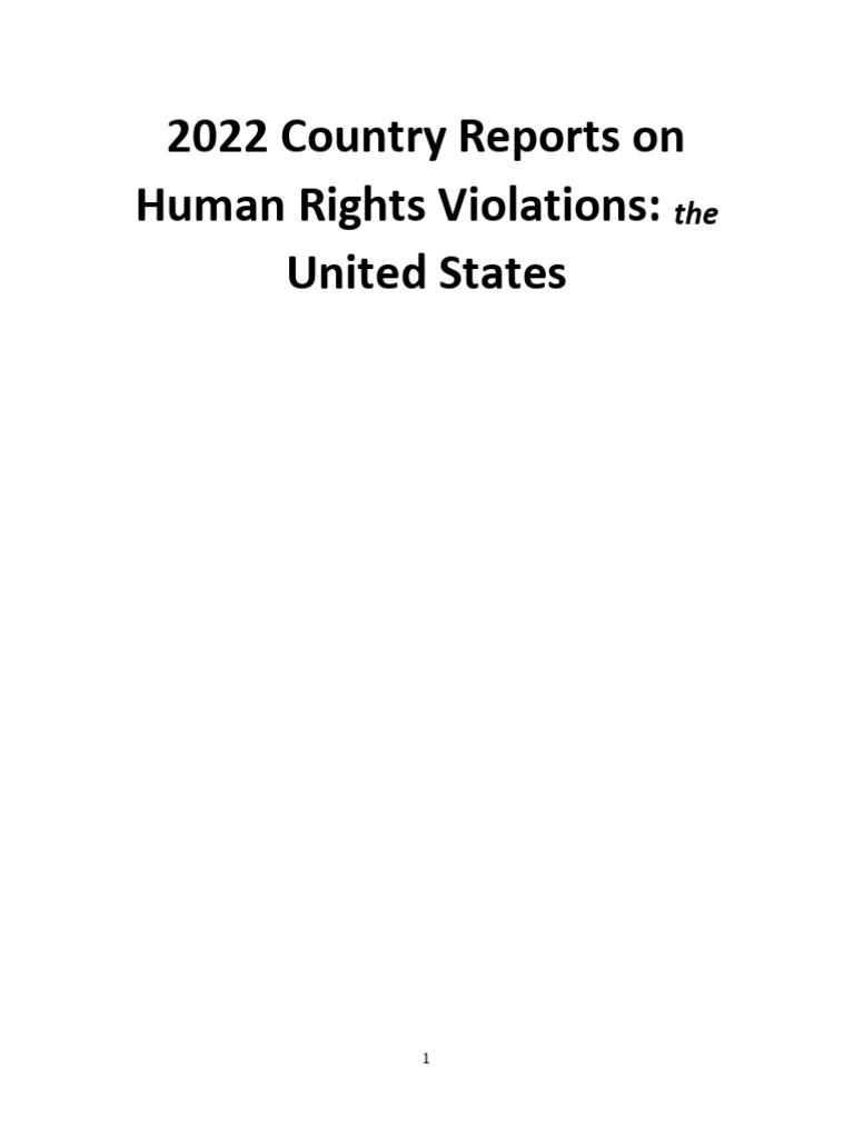U.S. Human Rights Violations Report 2022 | PDF | Prison | Capital ...