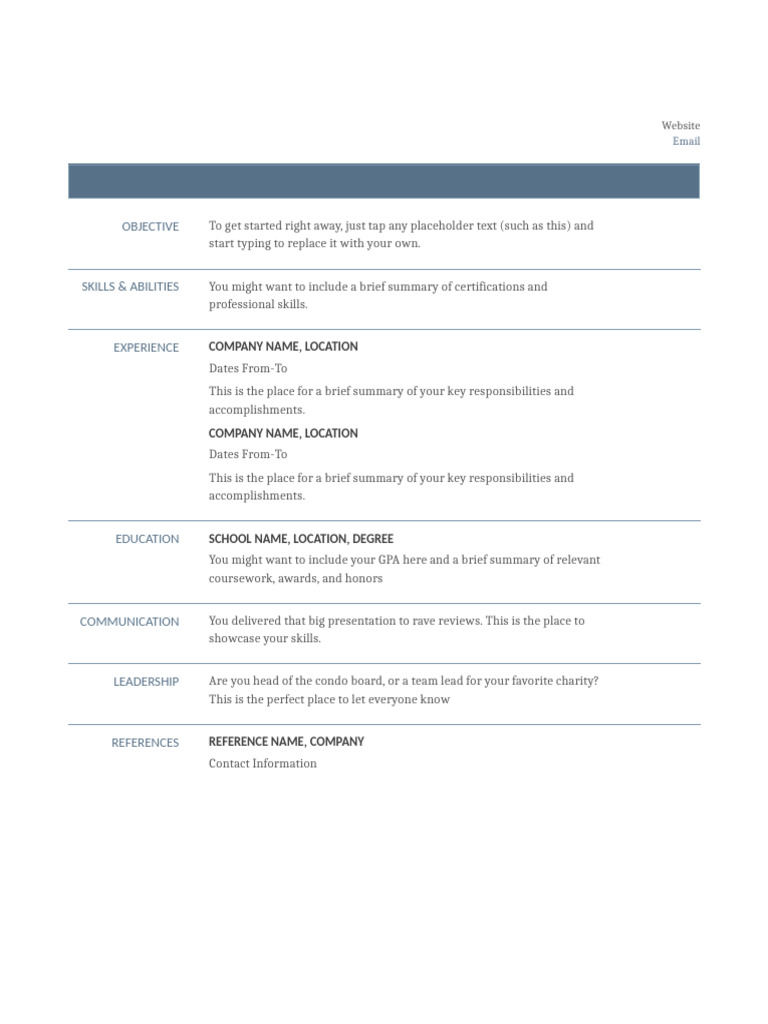 Basic Resume (Timeless Design) | PDF