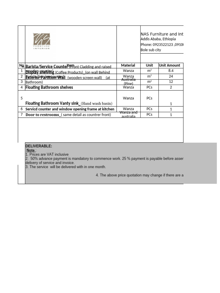 PR 001 Cost Break Down QuotetoClient | PDF
