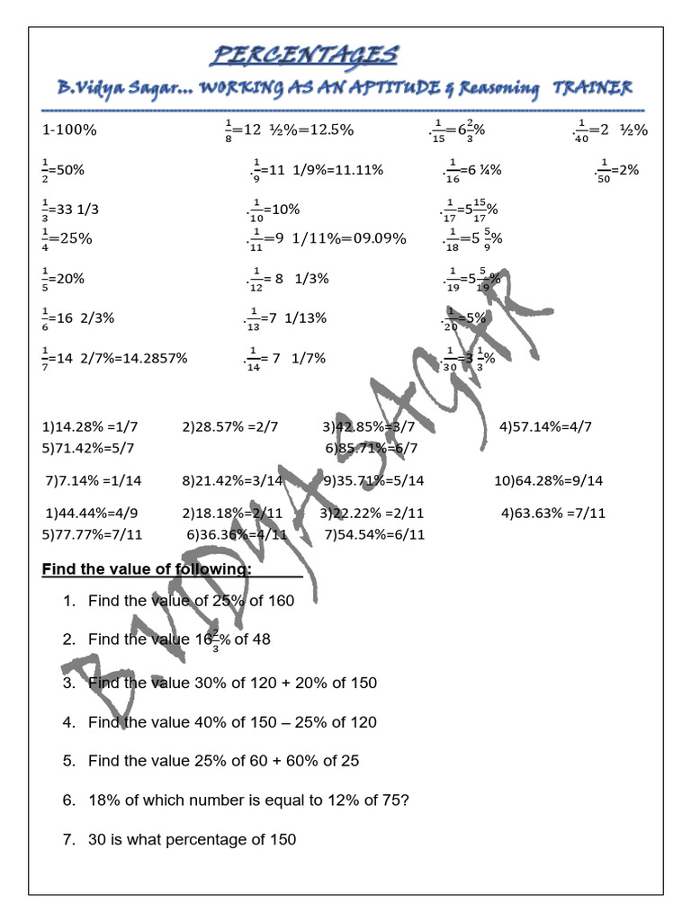 Percentage Calculations and Problems | PDF | Economies | Government ...