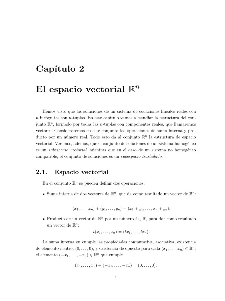 Tema 2 | PDF | Espacio vectorial | Base (álgebra lineal)