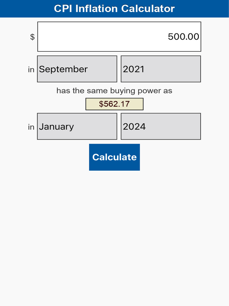 CPI Inflation Calculator Tool | PDF