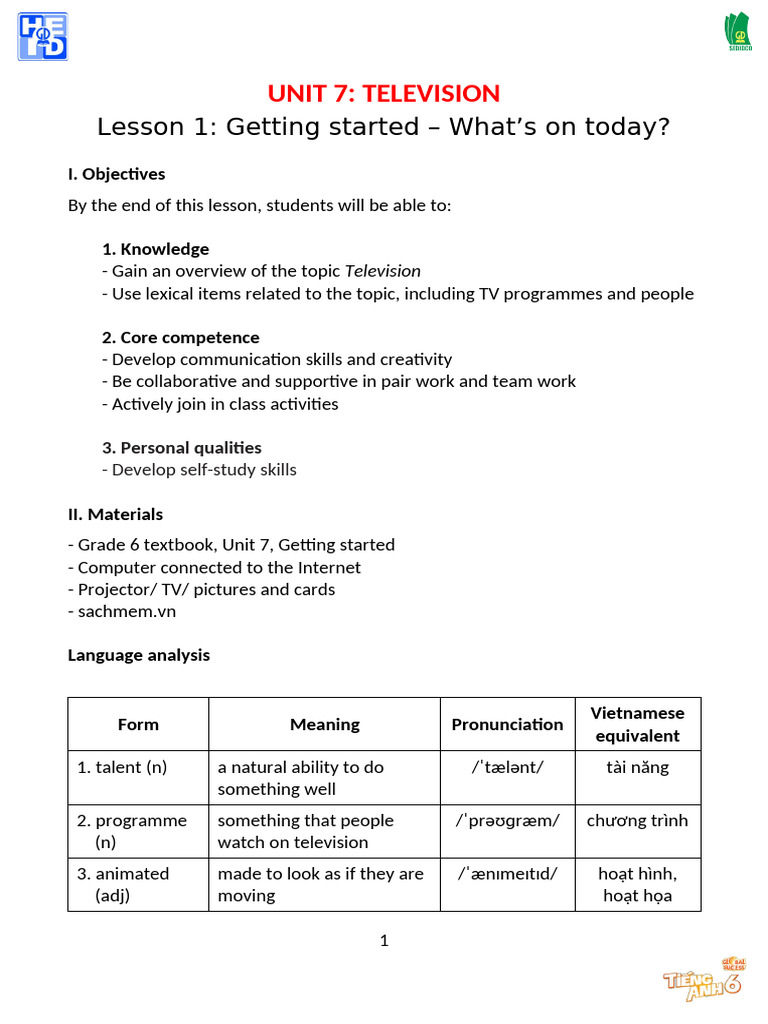 Grade 6 TV Lesson Plan Overview | PDF | Question | Sentence (Linguistics)