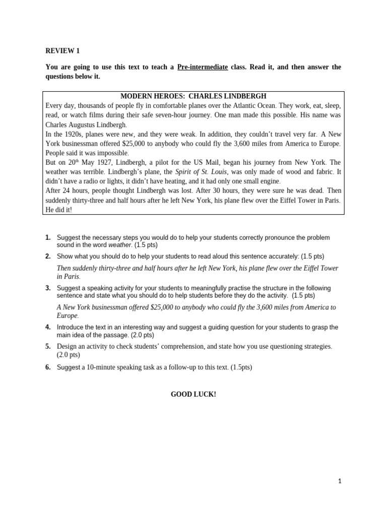 E 2 - Review 1 | PDF