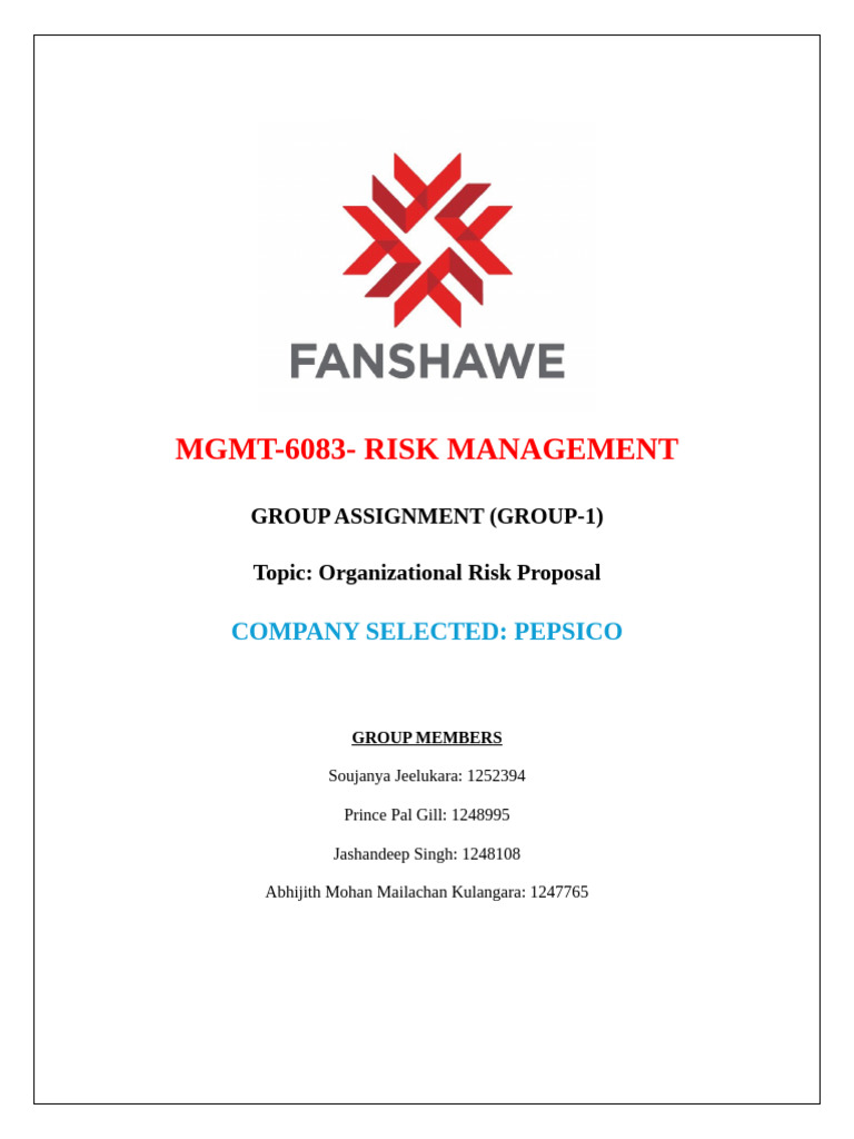 PepsiCo Risk Management Strategies | PDF | Pepsi Co | Employee Retention