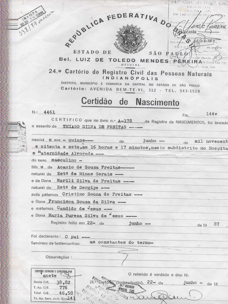 Certidão de Nascimento | PDF