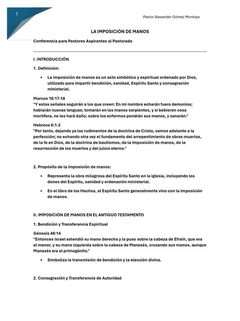 Definición de Imposición de Manos | PDF | espíritu Santo | Libro de ...