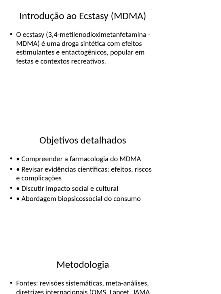 Ecstasy (MDMA): Efeitos e Riscos | PDF | MDMA | Depressão
