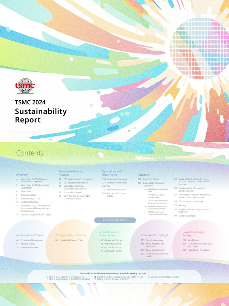 TSMC 2024 Sustainability Report Overview | PDF | Climate Change ...